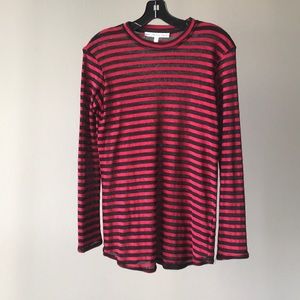 Black & red striped long sleeve shirt